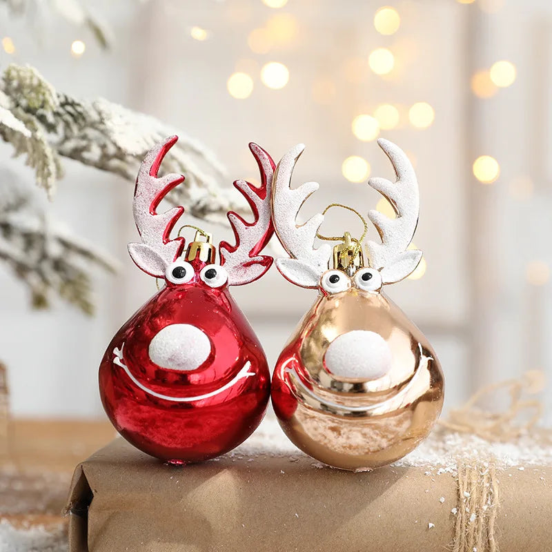 MZ0084 L - Bolas de Natal Personagens Rena Mikazza - 2 Pçs